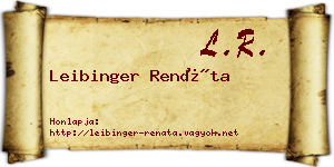 Leibinger Renáta névjegykártya
